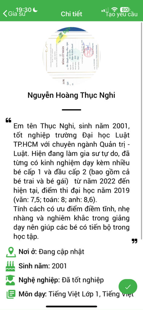 Gia sư tiếng Việt 12
