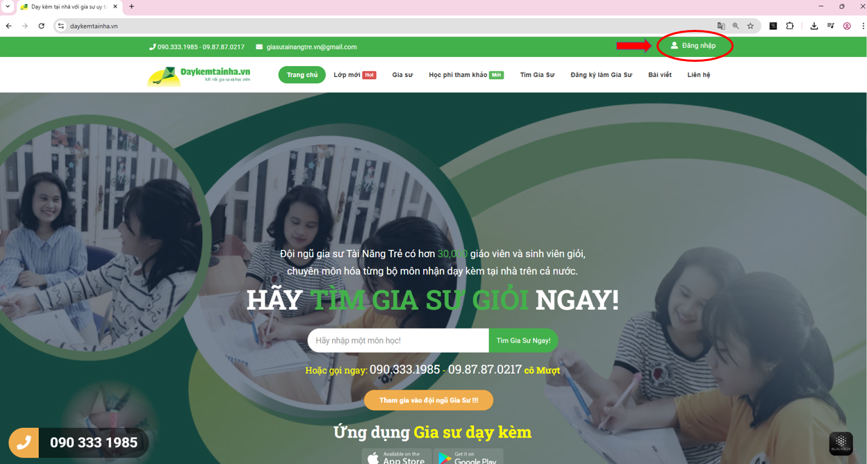 Web đăng nhập